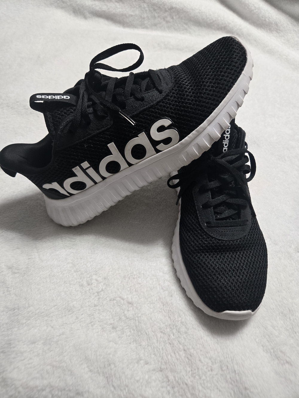 adidas Kaptir Base Black  Lace-Up Athletic Womans Sneakers